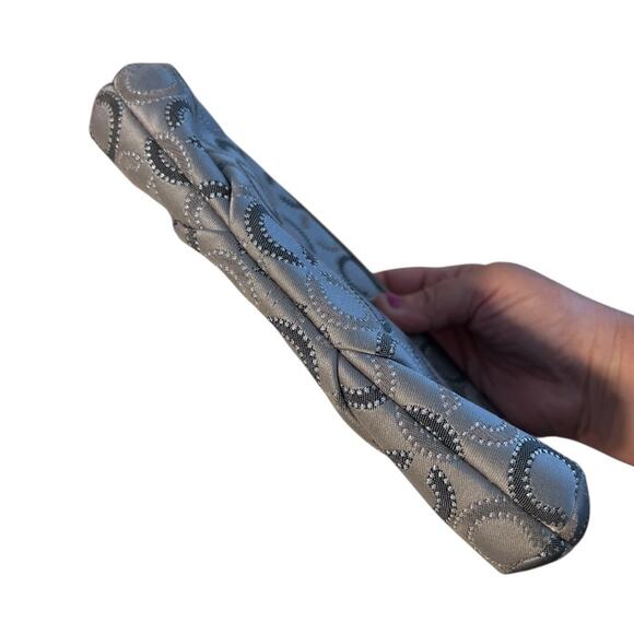 Coach Large Signature Wristlet Grey Silver Convertible Strap - Picture 6 of 8